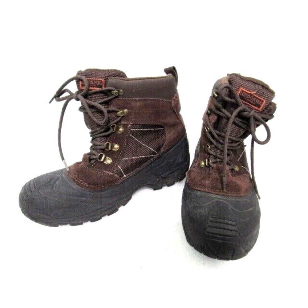 London Fog Mens Thinsulate Snow Winter Boots Brown Lace Up Water Resistant 10 M